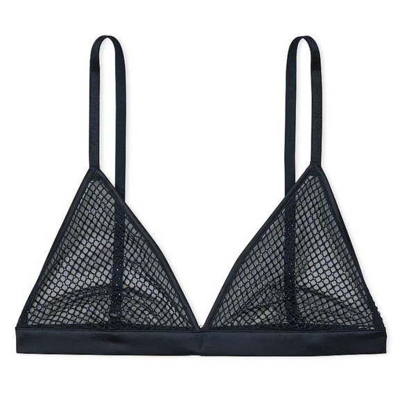 Victoria’s Secret Extra Small Dark Twilight Ziggy Glam Shine Fishnet Bralette - Picture 1 of 5